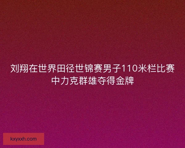 刘翔在世界田径世锦赛男子110米栏比赛中力克群雄夺得金牌 刘翔在世界田径世锦赛男子110米栏比赛中力克群雄夺得金牌