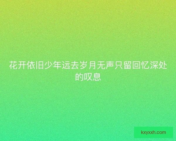 花开依旧少年远去岁月无声只留回忆深处的叹息 花开依旧少年远去岁月无声只留回忆深处的叹息